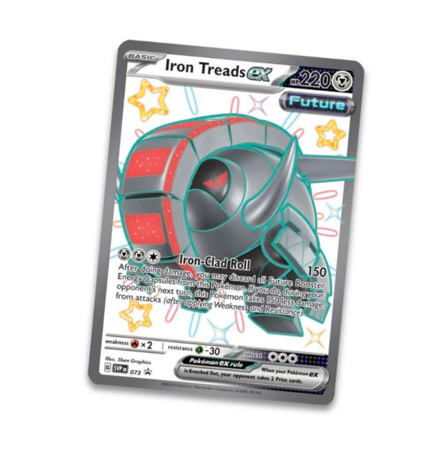 Pokemon TCG: Scarlet & Violet Paldean Fates 5-Booster Tin Iron Treads